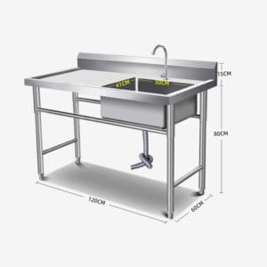 Wastafel Stainless Steel dengan Papan Pengering