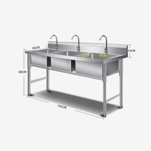 Wastafel Dapur Komersial Tiga Wastafel